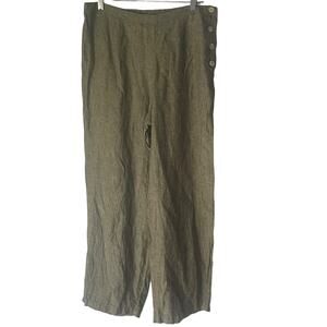 NTCO Nomadic Traders Vintage 90s Women Medium 100% Linen‎ Wide Leg Pants